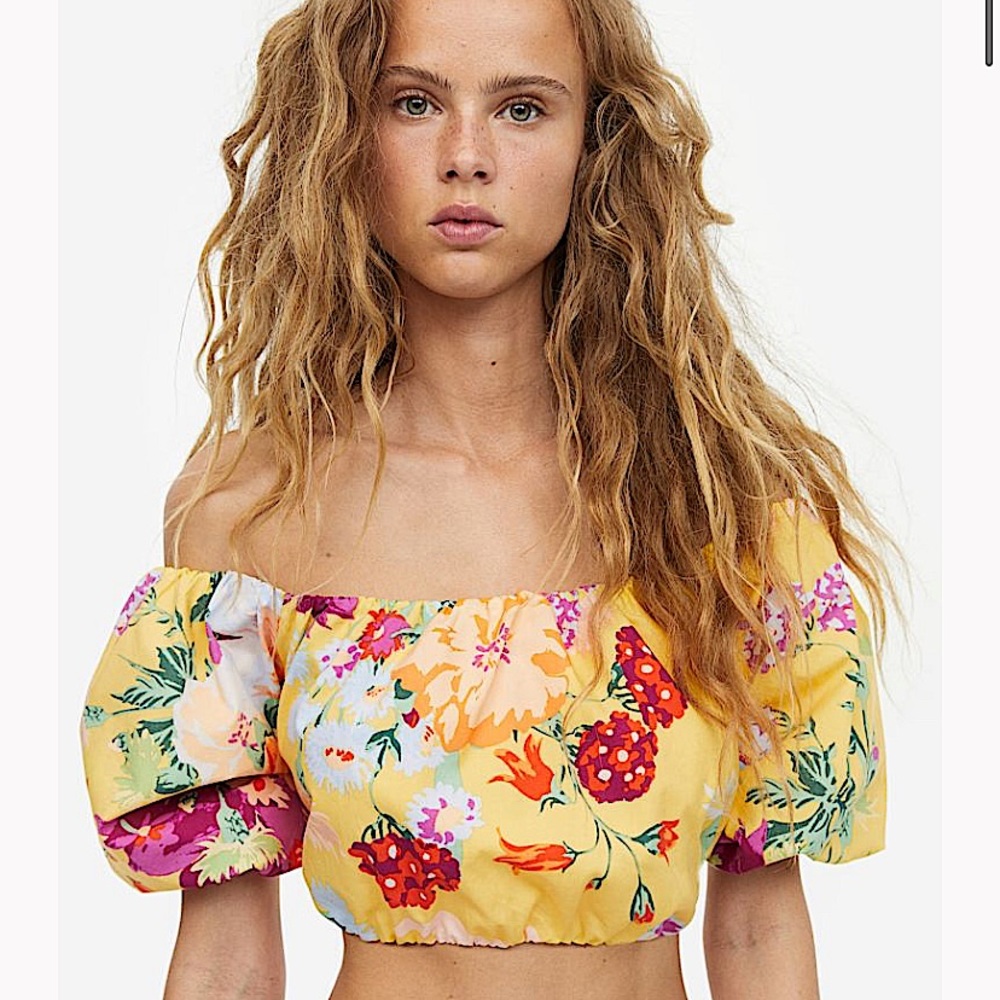 NWT H&M Off The Shoulder Crop Top